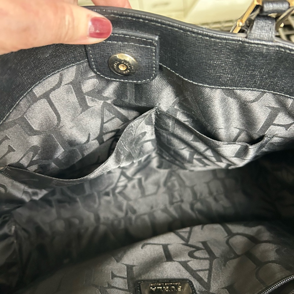 Furla Chain-link Black Saffiano Leather Tote - Picture 4 of 11